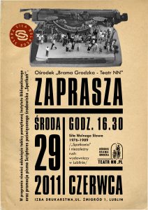 Plakat wystawy „Siła Wolnego Słowa 1976-1989”