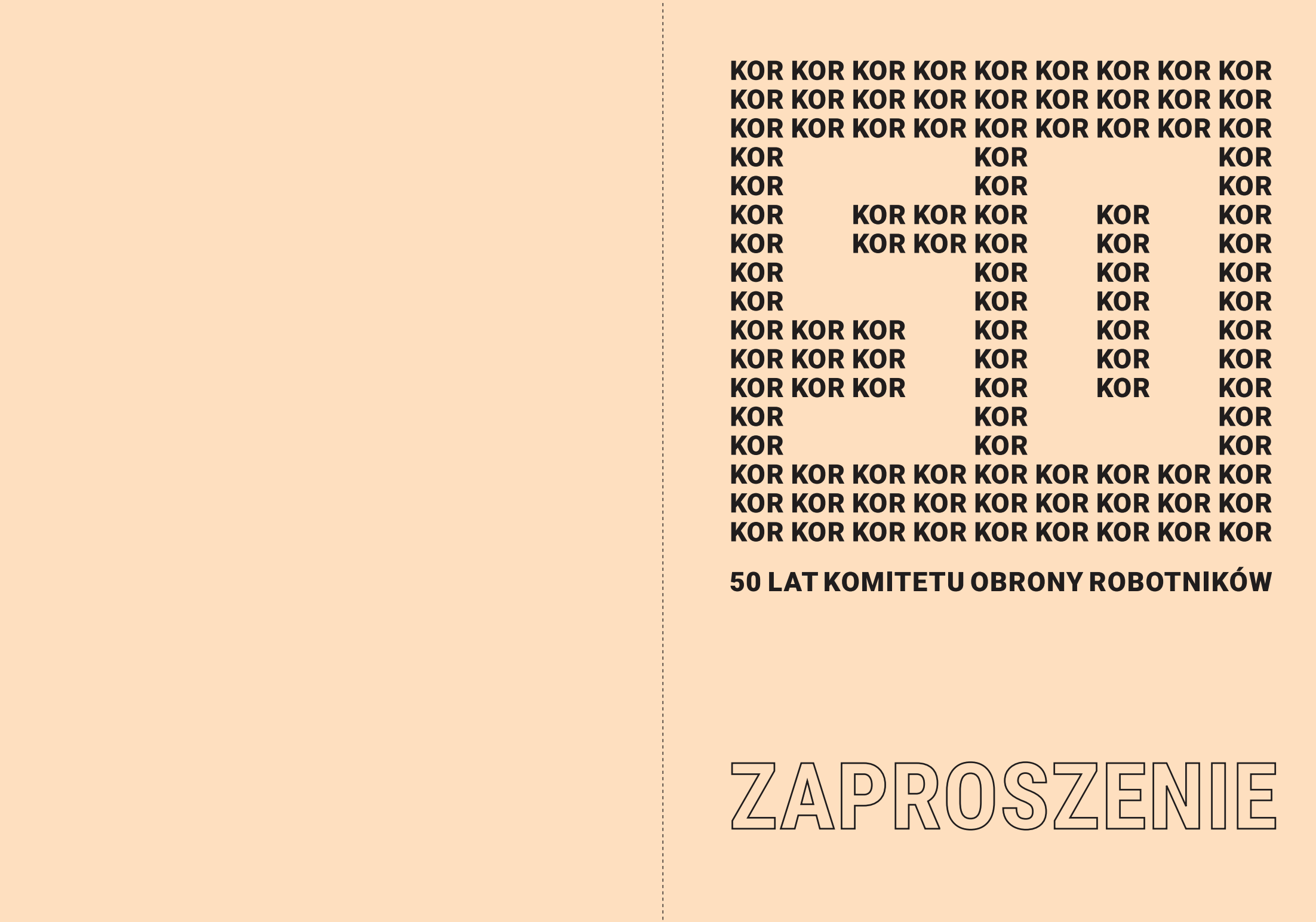Projekt zaproszenia 50 lat KOR